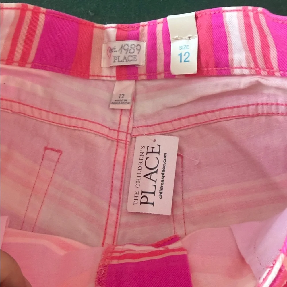 The Children's Place‎ Pink and White Striped Shorts